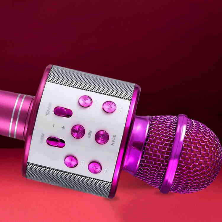 Караоке микрофон WS-858 Розовый - фото 3 - id-p138157955