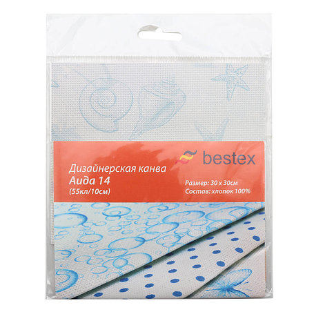 Дизайнерская канва Bestex 30*30 см, ракушки, фото 2