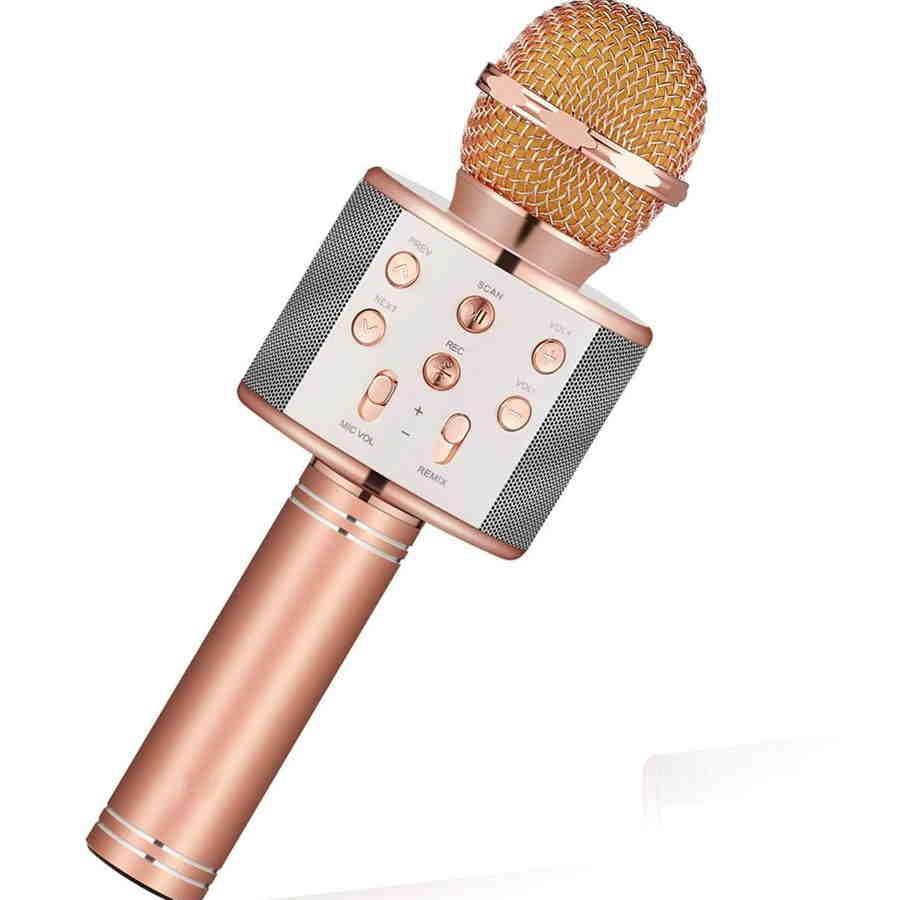 Караоке микрофон WS-858 Розовое золото - фото 1 - id-p138158085