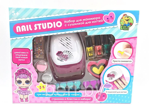 MBK-326 Детский набор для маникюра ЛОЛ "Nail Art Studio", маникюрный набор с сушкой - фото 9 - id-p138170433