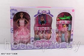 Кукла Барби с малышкой на качелях и платьями