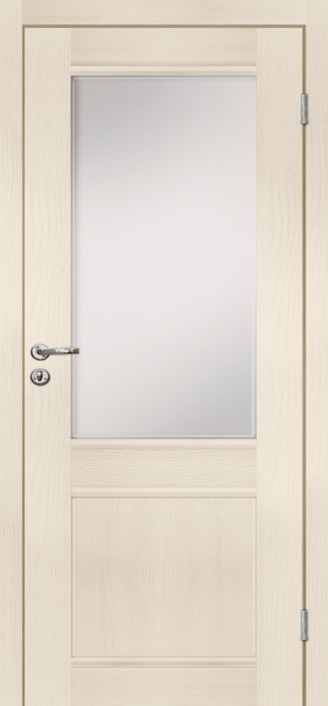 Межкомнатная дверь OLOVI - Классика остеклённая Ясень Белый (2000х600)