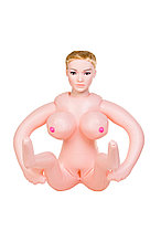 Кукла надувная Liliana с реалистичной головой, TOYFA Dolls-X, блондинка, с двумя отверстиями