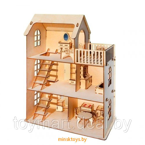 Дом для кукол - ECO Дом, конструктор деревянный, ДК-1-004