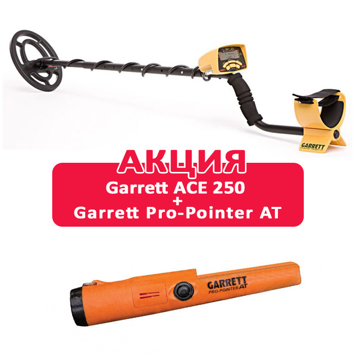 АКЦИЯ Металлоискатель Garrett ACE 250 + Garrett Pro-Pointer AT - фото 1 - id-p138185450