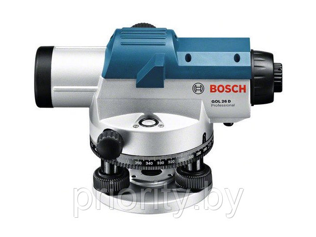 Нивелир оптический BOSCH GOL 26 D KIT со штативом и рейкой в кейсе (увеличение 26х, до 100 м, резьба 5/8") - фото 1 - id-p138196839