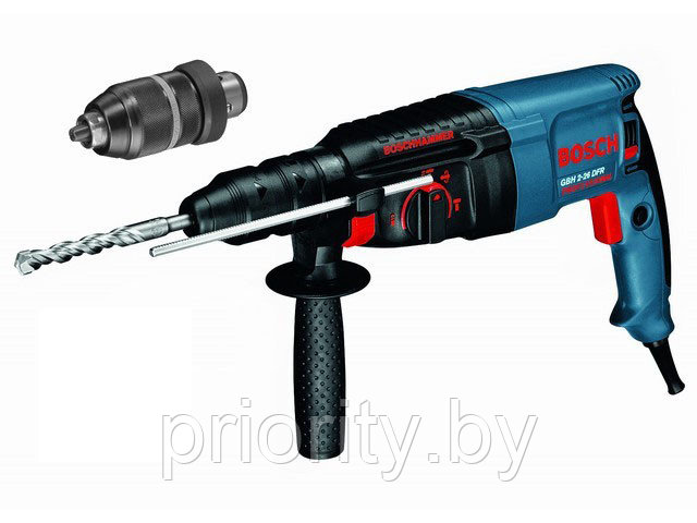 Перфоратор BOSCH GBH 2-26 DFR в чем. (800 Вт, 2.7 Дж, 3 реж., патрон SDS-plus, быстросъемн., БЗП в комплекте, - фото 1 - id-p138204453