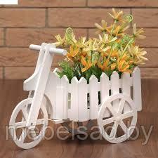 Кашпо садовое деревянное "Велосипед Прованс"