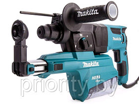 Перфоратор MAKITA HR 2652 в чем. + система пылеудаления (800 Вт, 2.2 Дж, 3 реж., патрон SDS-plus, вес 4.3 кг)