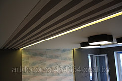 Декоративные элементы потолка реечного типа с линейным освещением. Проект и реализация.