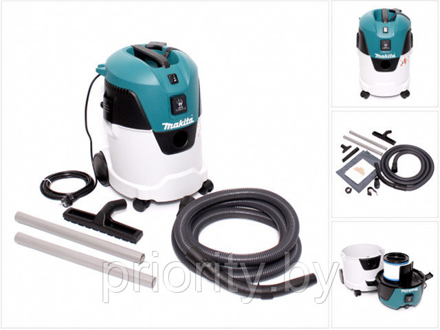 Пылесос MAKITA VC 2512 L (1000 Вт, 25 л, класс: L, самоочистка: полуавтомат)