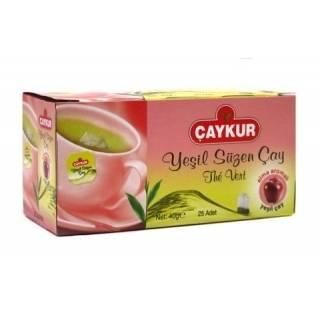 Турецкий зеленый чай Caykur с ароматом яблока в пакетиках, 25 шт. (Турция) - фото 1 - id-p138238450
