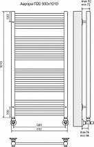 Полотенцесушитель водяной (AURORA) Аврора П20 500х1006 (4+6+6+4) TERMINUS, фото 2