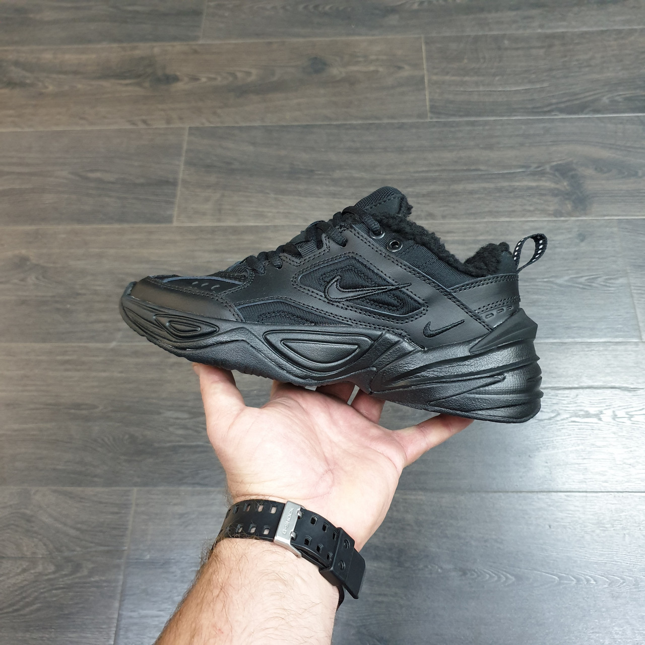 Кроссовки Nike M2K Tekno Full Black с мехом 37 - фото 1 - id-p138209745