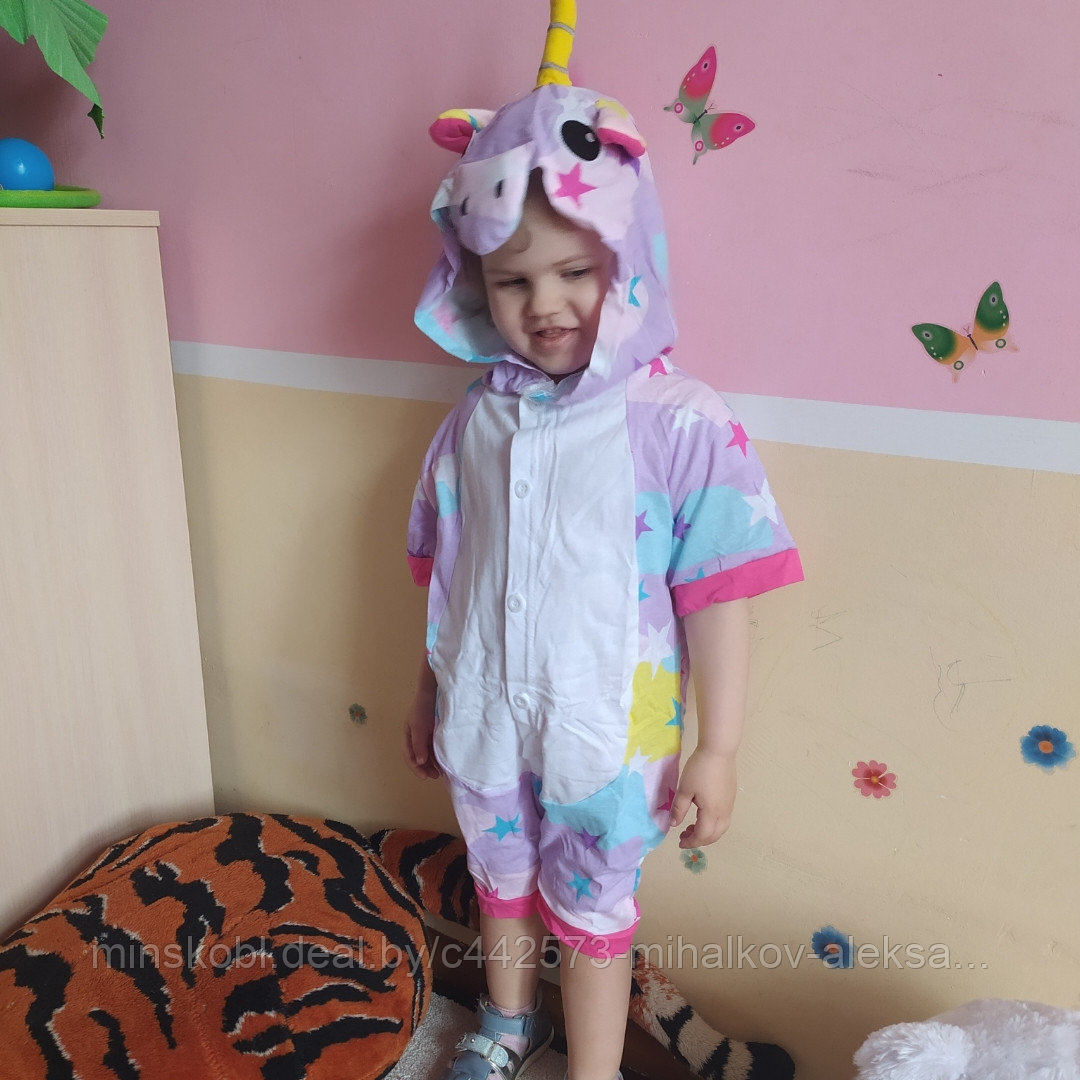 Детская пижама кигуруми единорог 120