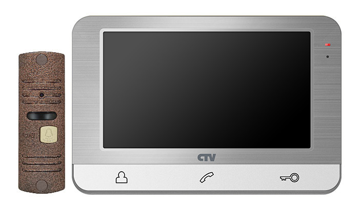 Комплект цветного видеодомофона CTV-DP1703 Silver - фото 1 - id-p138253161