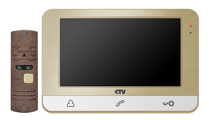Комплект цветного видеодомофона CTV-DP1703 Gold - фото 1 - id-p138253177