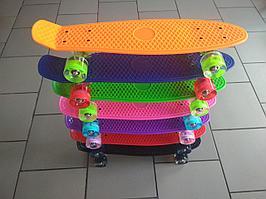 Детский скейт  "Пенни борд" ( роликовая доска для детей и подростков ) светящиеся колёса  длина 56