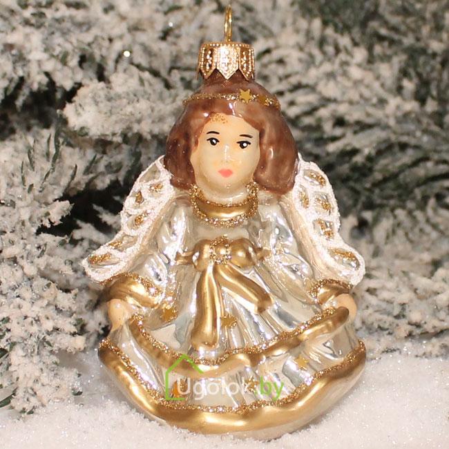 Новогоднее украшение Ангелочек золото (ручная работа) - фото 1 - id-p138270384