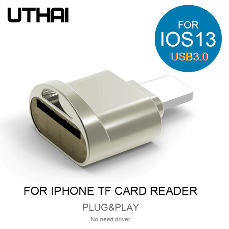 Картридер для iPhone UTHAI C60, MicroSD to Lightning (Приложение "Файлы")