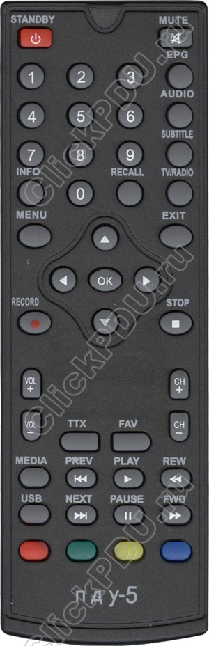 Пульт для ORIEL ПДУ-5 ( SUPRA DF00) ic HD DVB-T2/ TESLER DSR-07/DSR-10/DSR-05