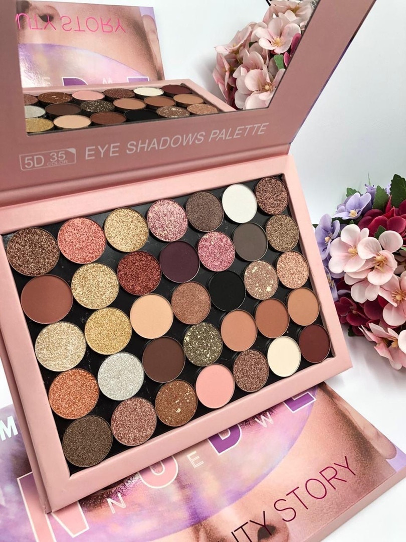 Палетка теней MERTCURY RETROGRADE NUDE NEW HUDA BEAUTY STORY 35 color (12 матовых + 23 сатиновых оттенка)