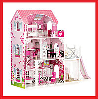 TL49059 Дом для кукол 3-х этажный Кукольный домик ECO TOYS New Jersey Residence, натуральное дерево