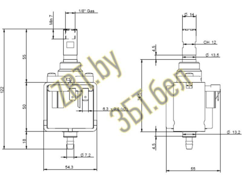 Универсальная помпа (насос) для кофемашин Ulka Q100 (ULKA Ep77 28W, 49BQ173, 49028863, AV5441, CFM001UN, - фото 5 - id-p35829626