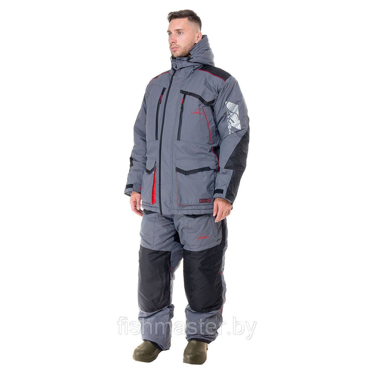 Зимний костюм HUNTSMAN Siberia мембрана 6000/6000 -45°C цвет Серый/Черный ткань Breathable 60-62/188 - фото 1 - id-p138292493