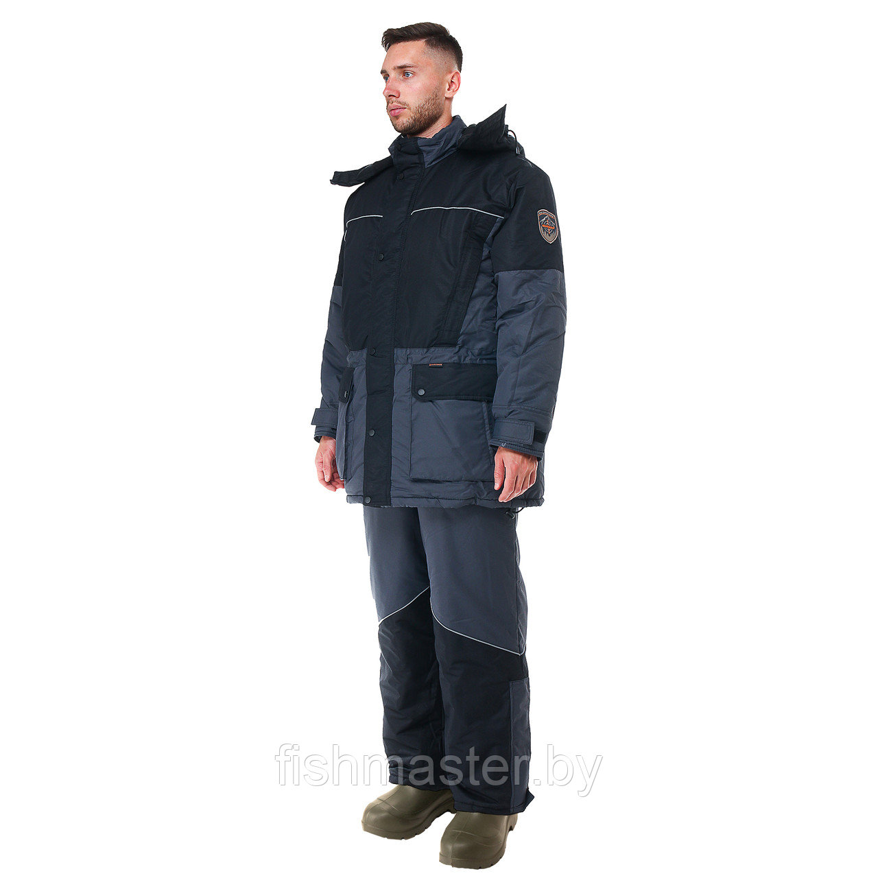 Зимний костюм HUNTSMAN Арктика -40°C цвет Серый/Черный ткань Nylon Taslan Dobby