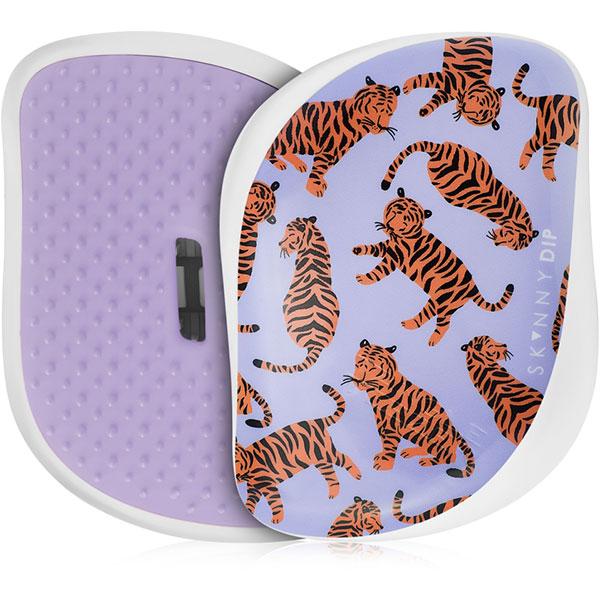 Расческа массажная Тангле Тизер сиреневый/белый - Tangle Teezer Compact Styler Trendy Tiger - фото 2 - id-p138298132