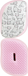 Расческа массажная Тангле Тизер белый/розовый - Tangle Teezer Compact Styler SkinnyDip Relaxed Cat