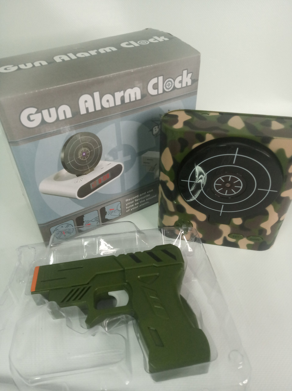Будильник-мишень Gun Alarm Clock (цвет- белый) - фото 3 - id-p138350100
