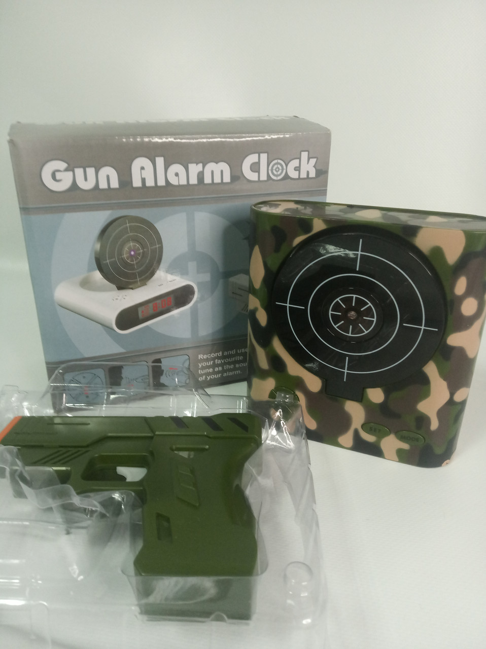 Будильник-мишень Gun Alarm Clock (цвет- белый) - фото 4 - id-p138350100