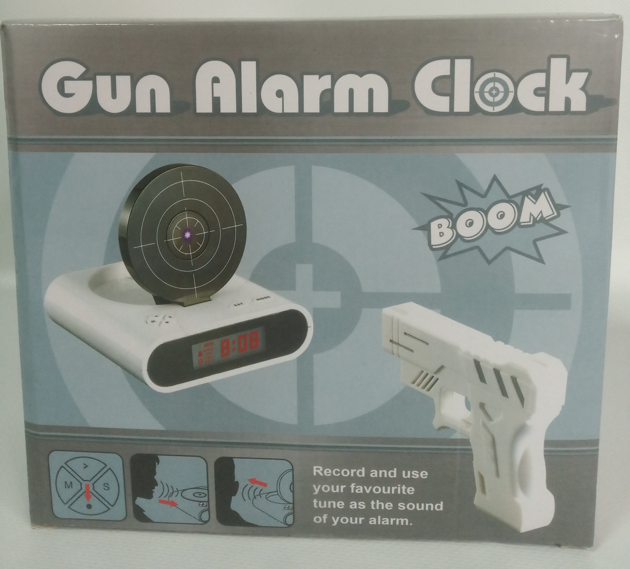 Будильник-мишень Gun Alarm Clock (цвет- белый) - фото 5 - id-p138350100