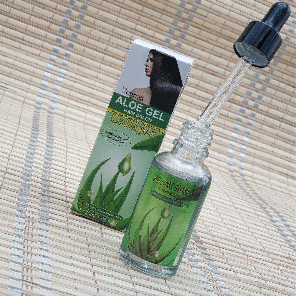 Сыворотка - масло для волос с коллагеном Venhali Aloe Gel Hair Salon Collagen, 30ml