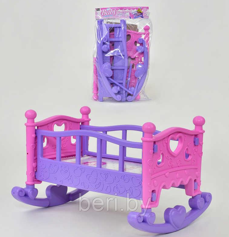 889-194 Кроватка для кукол Беби Бон, игрушечная кроватка, от 3 лет, для кукол до 40 см - фото 3 - id-p138289089
