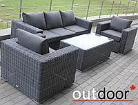 Комплект мебели из ротанга OUTDOOR узкое плетение графит