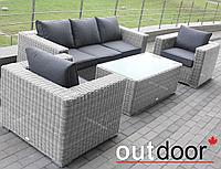 Комплект мебели из ротанга OUTDOOR узкое плетение, светлый микс