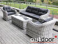 Комплект мебели из ротанга OUTDOOR широкое плетение, светлый микс