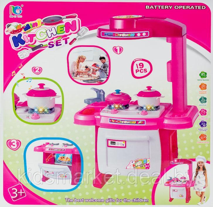 Детская игровая кухня Mini Kitchen Set, 19 предметов, высота 42 см, свет/звук, арт. 3585