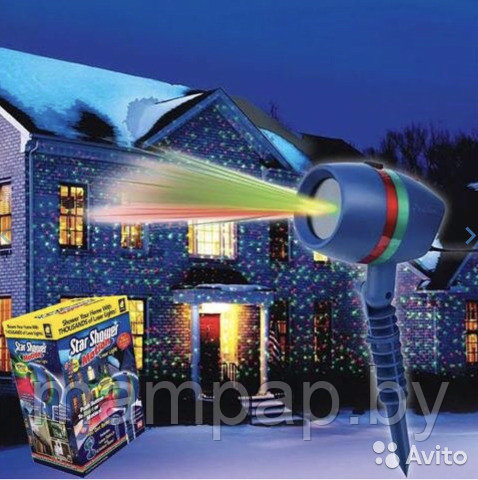 Лазерный проектор "Star Shower Laser Light", красные и зеленые огоньки