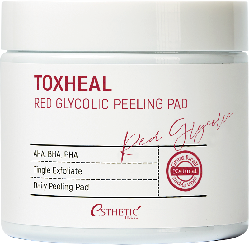 Пилинг-подушечки косметические, пропитанные тоником ГЛИКОЛЕВЫЕ Toxheal Red Glyucolic Peeling (ESTHETIC HOUSE)