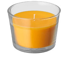 СИНЛИГ Ароматическая свеча в стакане, Манго/желтый9 см