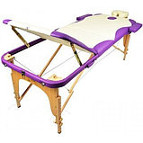 Массажный стол Atlas Sport 70 см складной 3-с деревянный (бело-розовый), фото 2