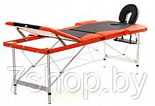 Массажный стол складной Atlas sport 70 см 3-с алюминиевый (черно-оранжевый)