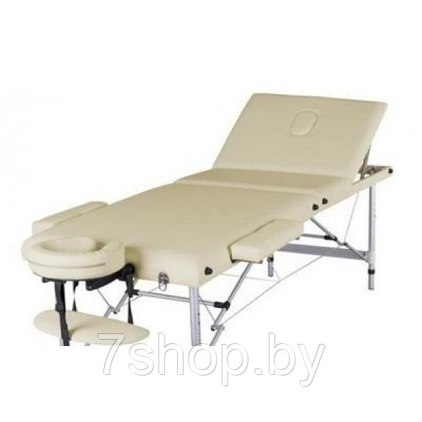Массажный стол складной Atlas sport 70 см 3-с алюминиевый усиленная столешница (бежевый) - фото 3 - id-p138399821