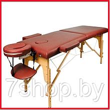 Массажный стол Atlas Sport складной 2-с 60 см деревянный + сумка в подарок (бургунди)