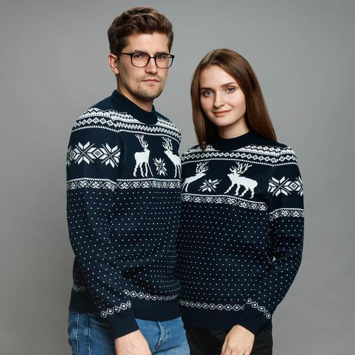 Новогодние парные свитера с оленями SC3 - фото 1 - id-p138405954