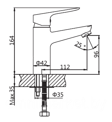 Смеситель для умывальника (Lt) D35 AVFAW1-A429 AV Engineering (AVFAW1-A429-619) - фото 2 - id-p138406716